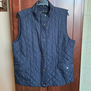Talbots Petite Dark Navy Blue Quilted Vest - XLP